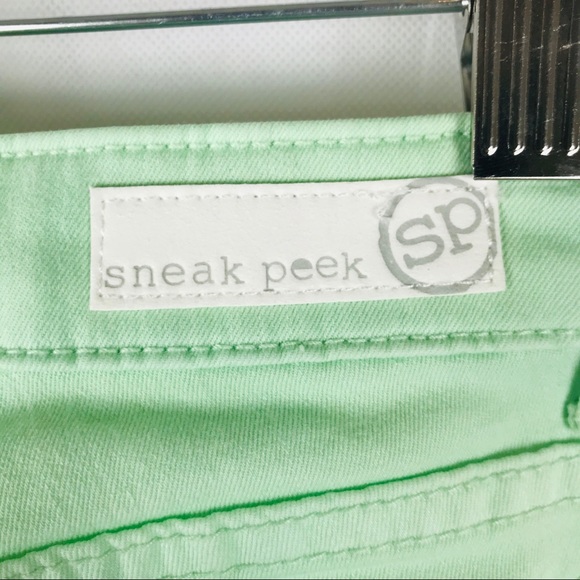 Light Green Sneak Peek Skinny Jeans Size 3 juniors - Picture 7 of 9